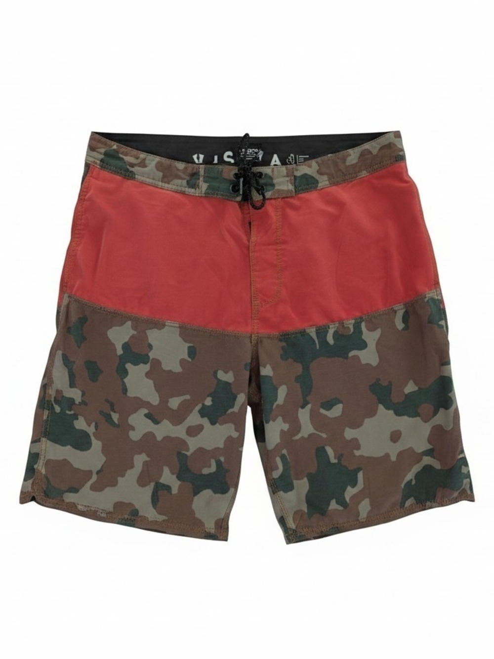VISSLA Red & Camo Men's Swim Board Shorts